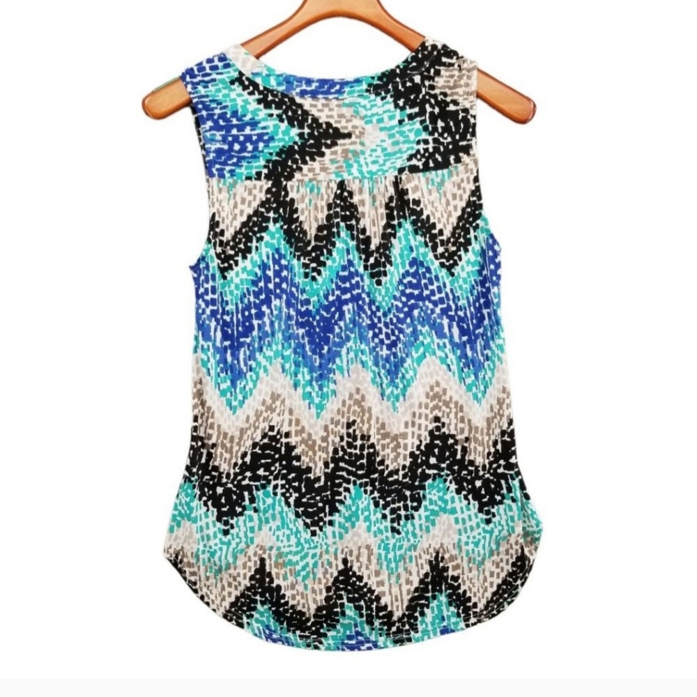 $4 If Bundled | Market Spruce | Brackley Henley Tank Tunic Multicolor Sleeveless - Picture 8 of 8
